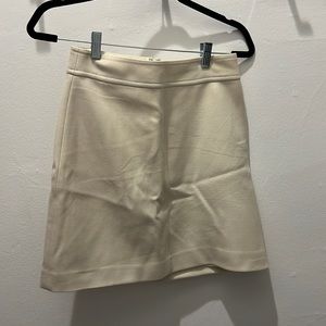 Cream wool mini skirt